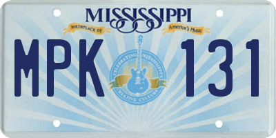MS license plate MPK131