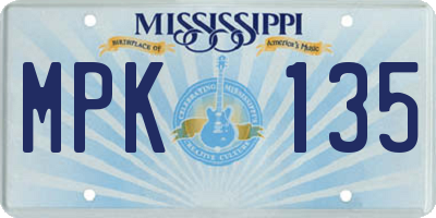 MS license plate MPK135