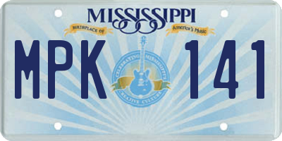 MS license plate MPK141