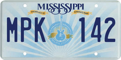 MS license plate MPK142