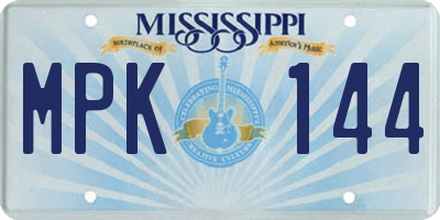 MS license plate MPK144