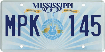 MS license plate MPK145