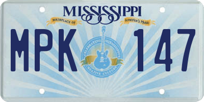 MS license plate MPK147