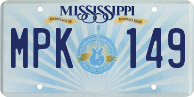 MS license plate MPK149