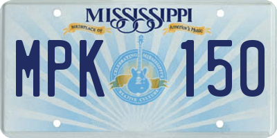 MS license plate MPK150