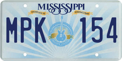 MS license plate MPK154