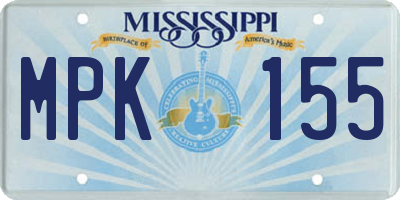 MS license plate MPK155