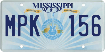 MS license plate MPK156
