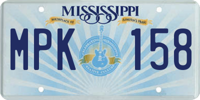 MS license plate MPK158