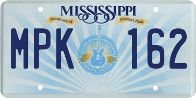 MS license plate MPK162