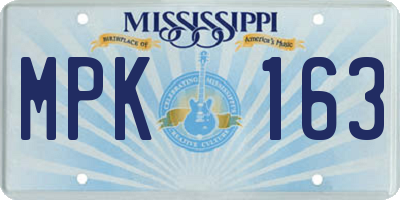 MS license plate MPK163