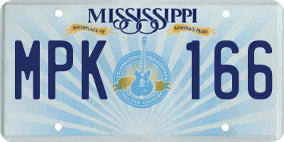 MS license plate MPK166