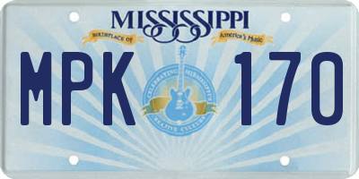 MS license plate MPK170