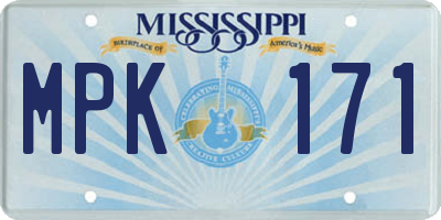 MS license plate MPK171