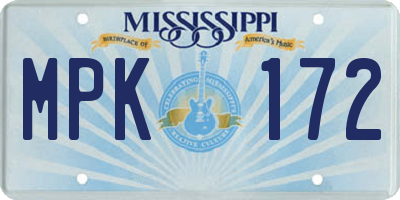MS license plate MPK172
