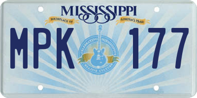MS license plate MPK177