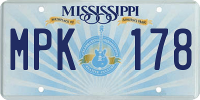 MS license plate MPK178