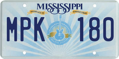 MS license plate MPK180