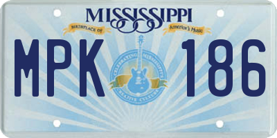 MS license plate MPK186
