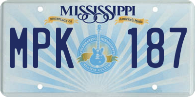 MS license plate MPK187
