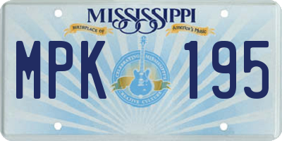 MS license plate MPK195