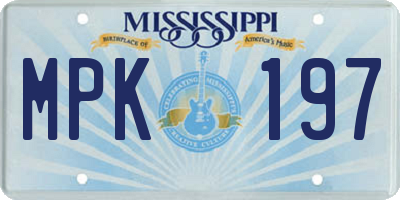 MS license plate MPK197