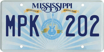 MS license plate MPK202