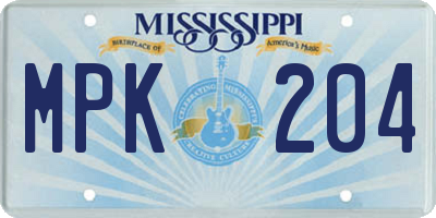 MS license plate MPK204