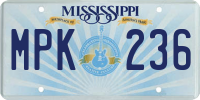 MS license plate MPK236