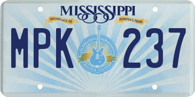 MS license plate MPK237