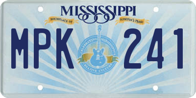 MS license plate MPK241