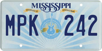 MS license plate MPK242