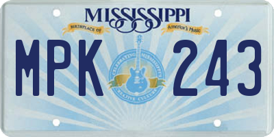 MS license plate MPK243