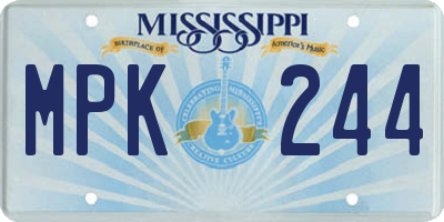 MS license plate MPK244