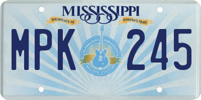 MS license plate MPK245