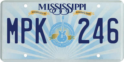 MS license plate MPK246