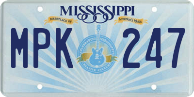 MS license plate MPK247