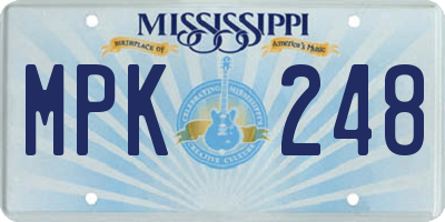 MS license plate MPK248
