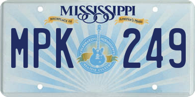MS license plate MPK249