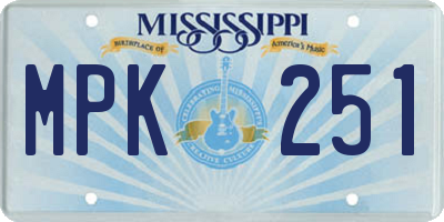 MS license plate MPK251