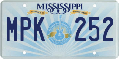 MS license plate MPK252