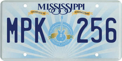 MS license plate MPK256