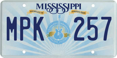 MS license plate MPK257