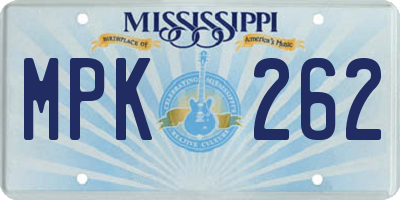 MS license plate MPK262