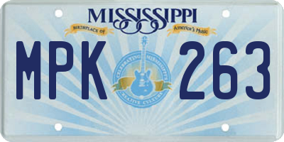 MS license plate MPK263