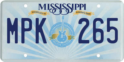 MS license plate MPK265