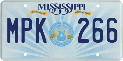 MS license plate MPK266