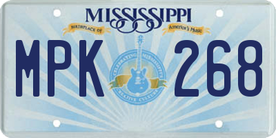 MS license plate MPK268