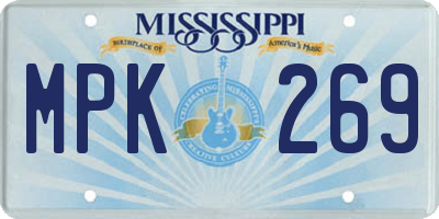 MS license plate MPK269