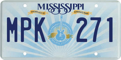 MS license plate MPK271